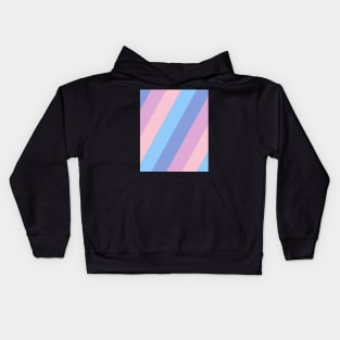 Vintage Light Blue, Pink, and Purple Diagonal Stripes Pattern Kids Hoodie